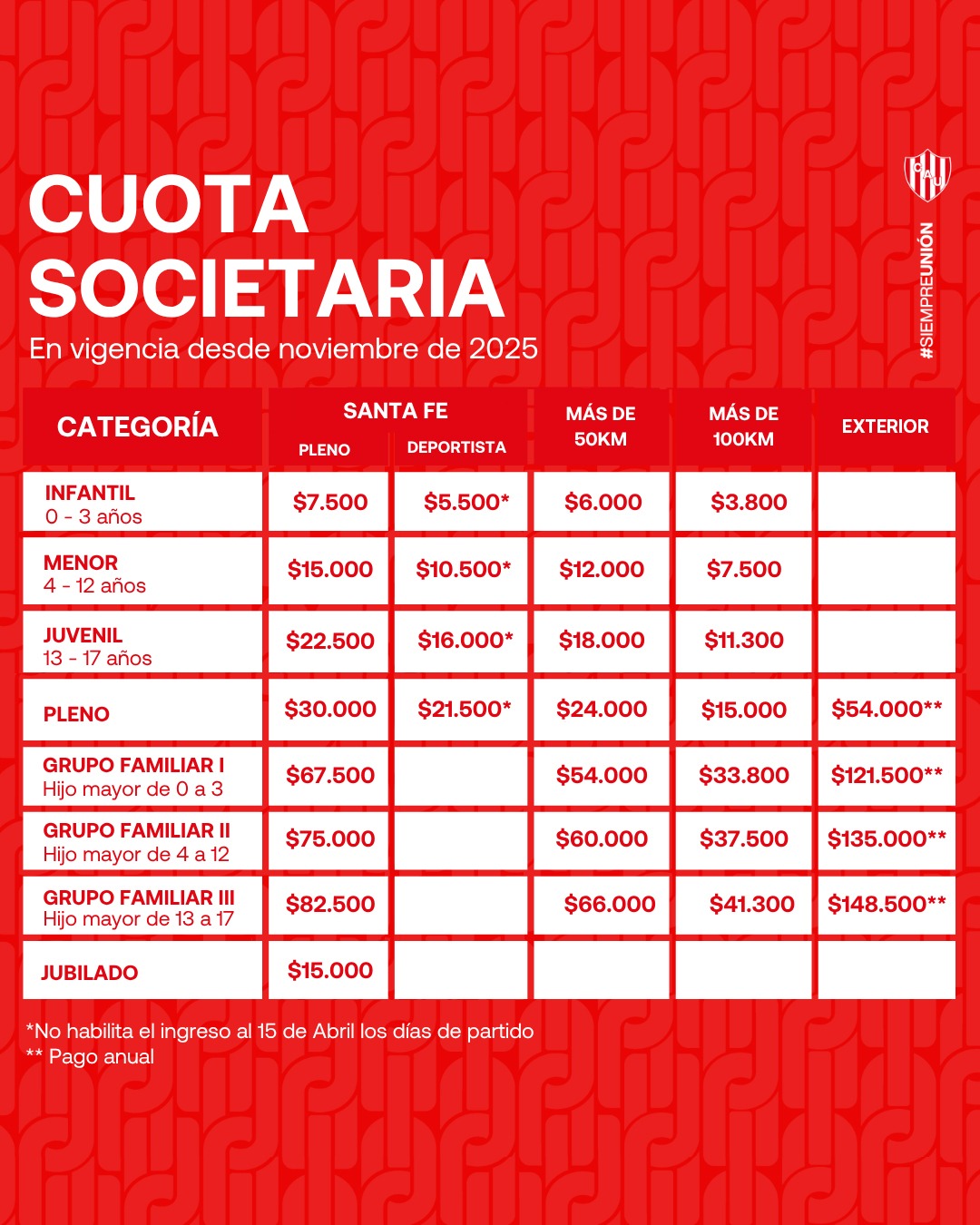 union cuota
